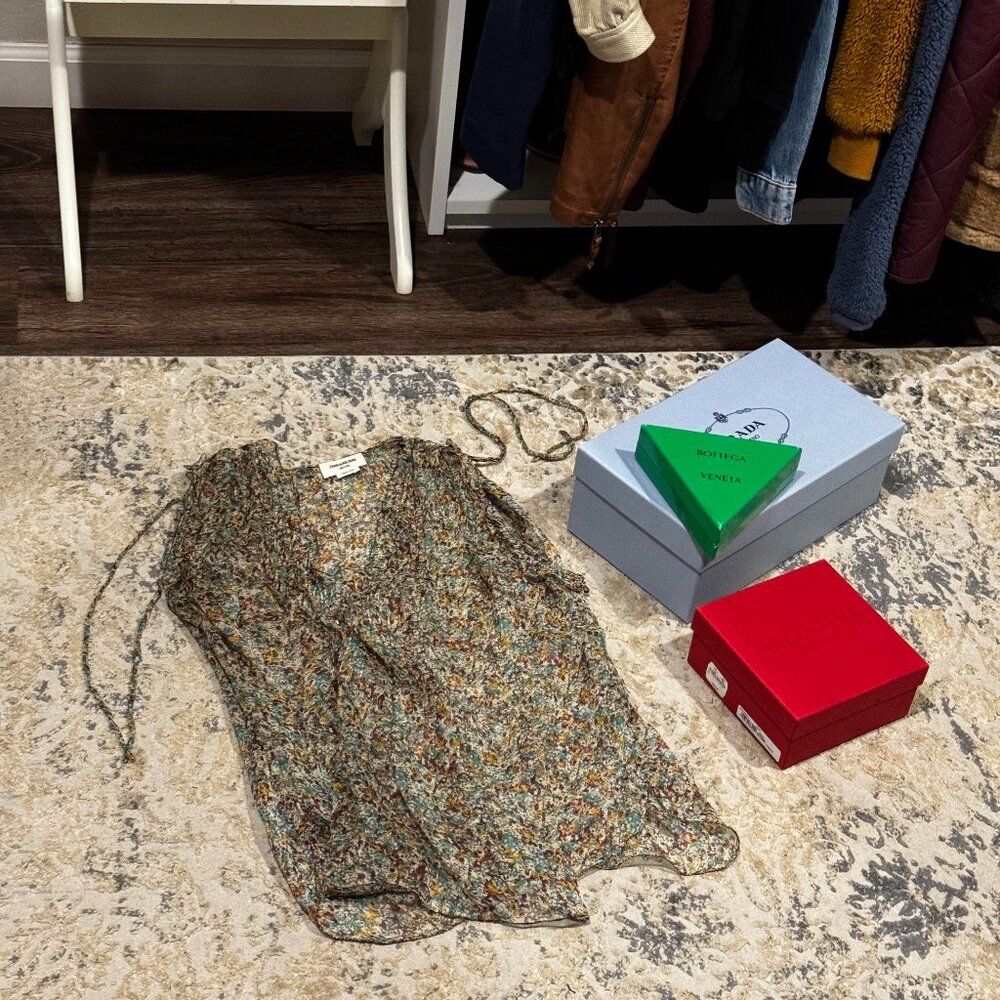 Zadig and Voltaire green and brown sleeveless blouse XS